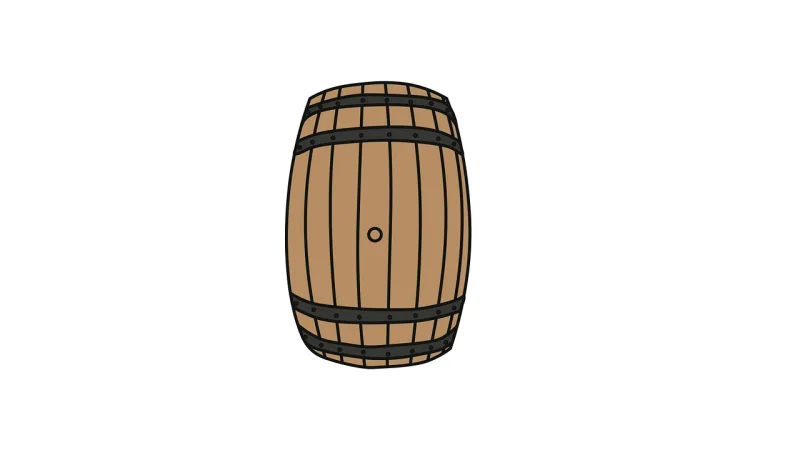 Barrel Wooden barrel Iron ring Stickdatei – Essen & Trinken