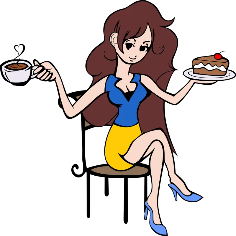 Coffee Woman Cake Stickdatei – Essen & Trinken