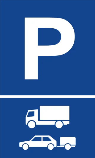 Parking sign Truck Car with trailer Stickdatei