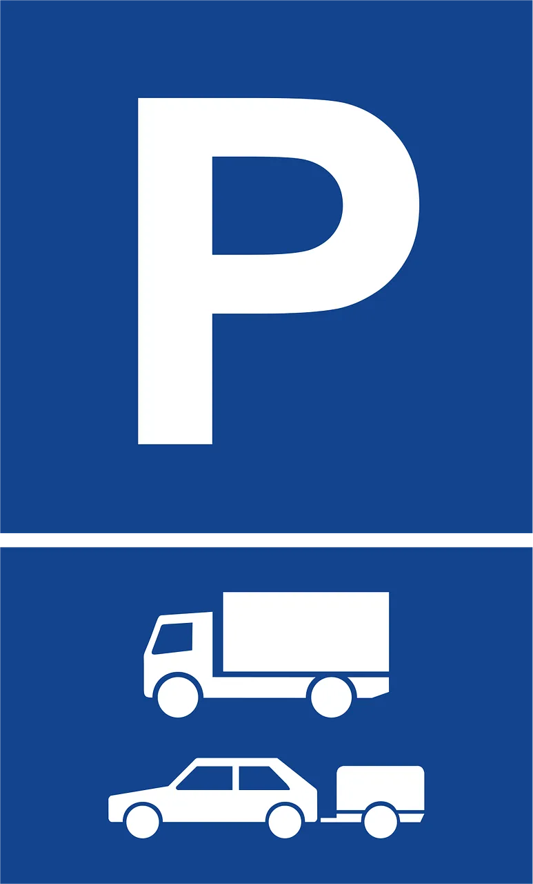 Parking sign Truck Car with trailer Stickdatei – Fahrzeuge