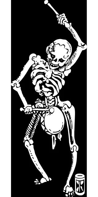Skeleton Drum Music Stickdatei