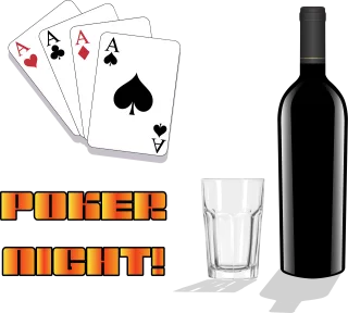 Poker Cards Wine Stickdatei – Essen & Trinken