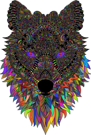 Wolf Animal Zentangle Stickdatei – Kinder
