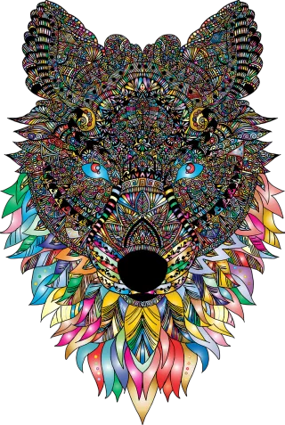 Wolf Animal Nature Stickdatei