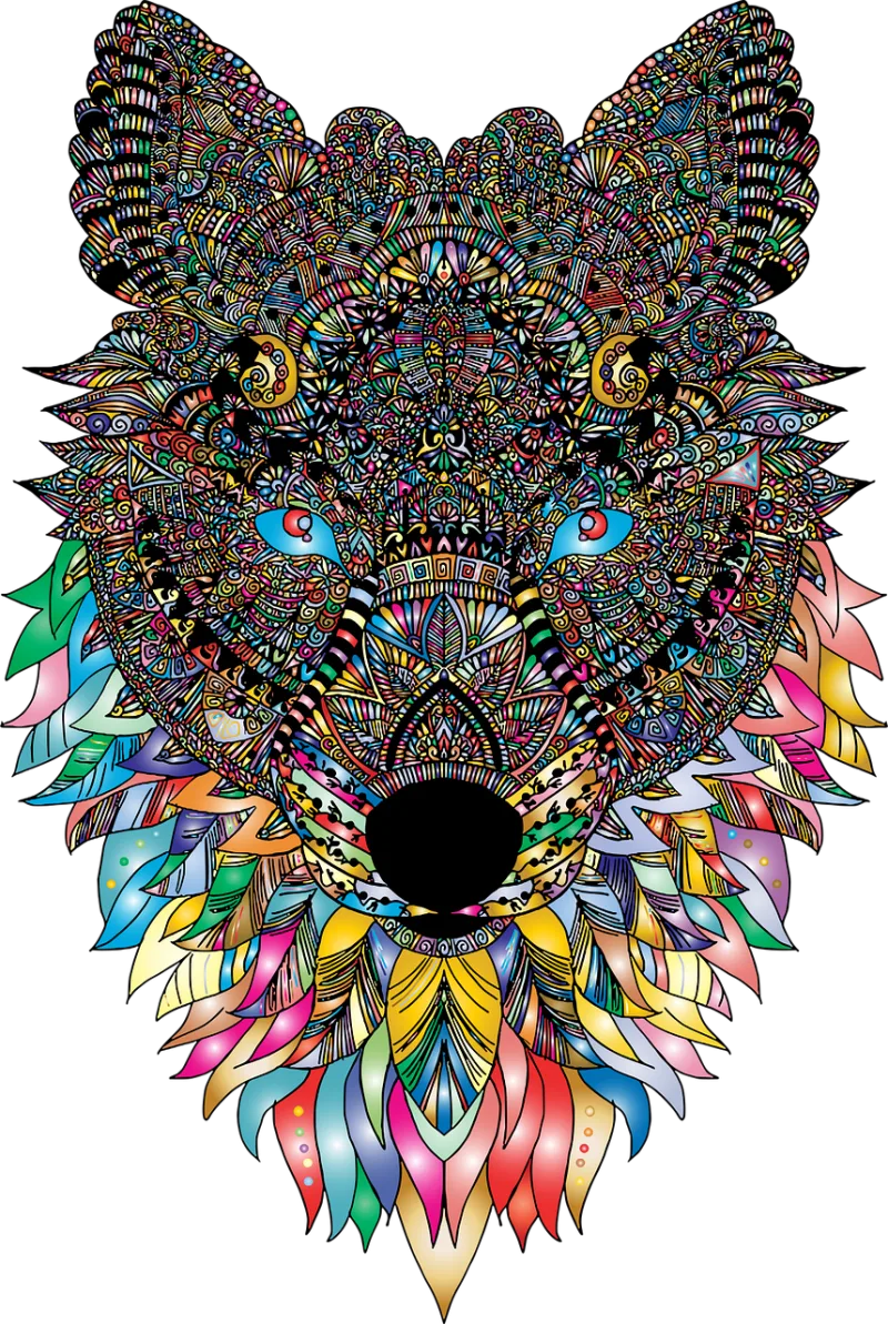 Wolf Animal Nature Stickdatei – Kinder