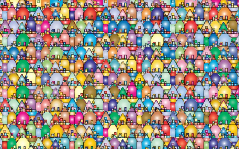 Houses Nature Neighborhood Stickdatei – Kinder