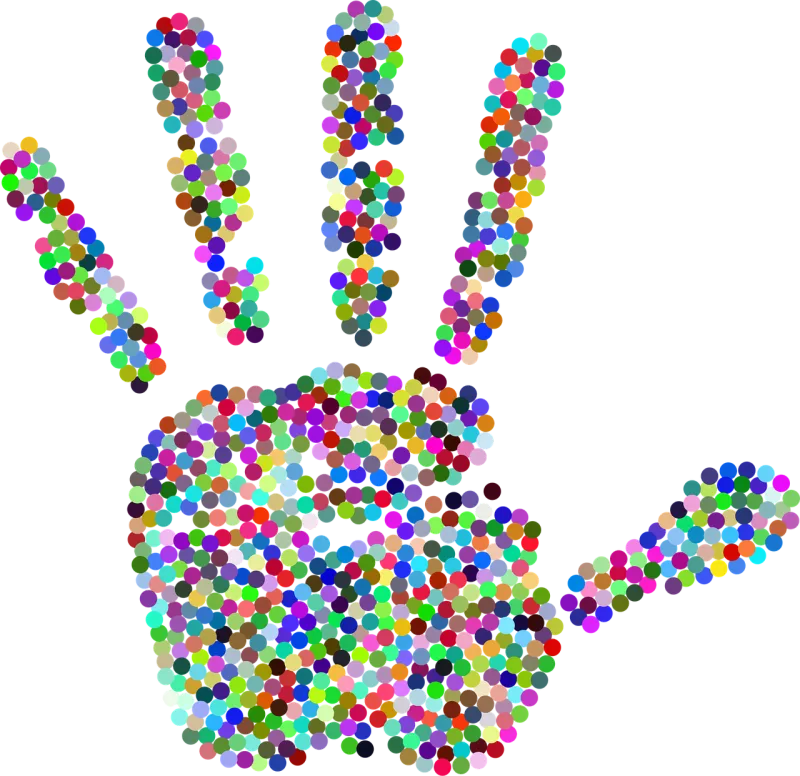 Handprint Circles Nature Stickdatei – Kinder
