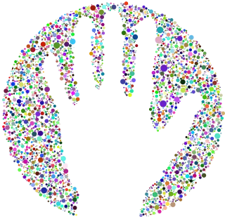 Handprint Circles Dots Stickdatei – Kinder