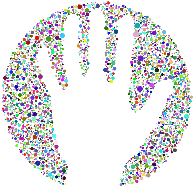Handprint Circles Dots Stickdatei – Kinder