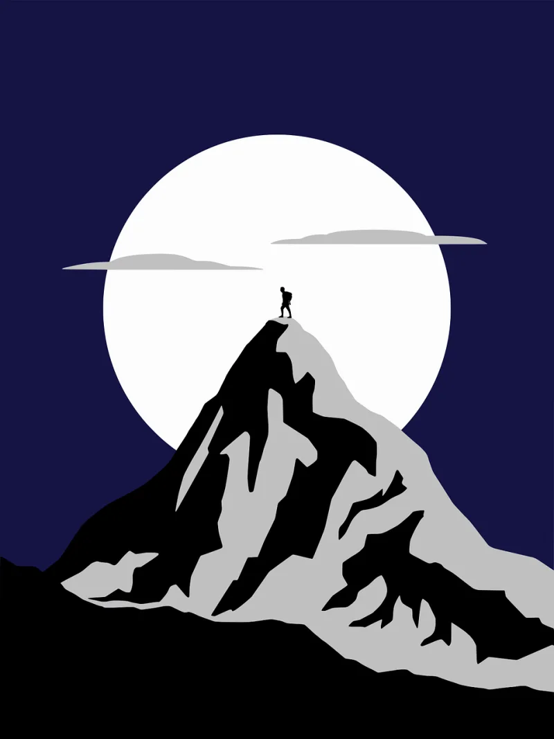 Mountain Climber Man Stickdatei – Natur