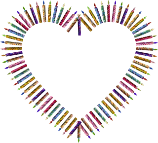 Heart Candles Birthday candles Stickdatei