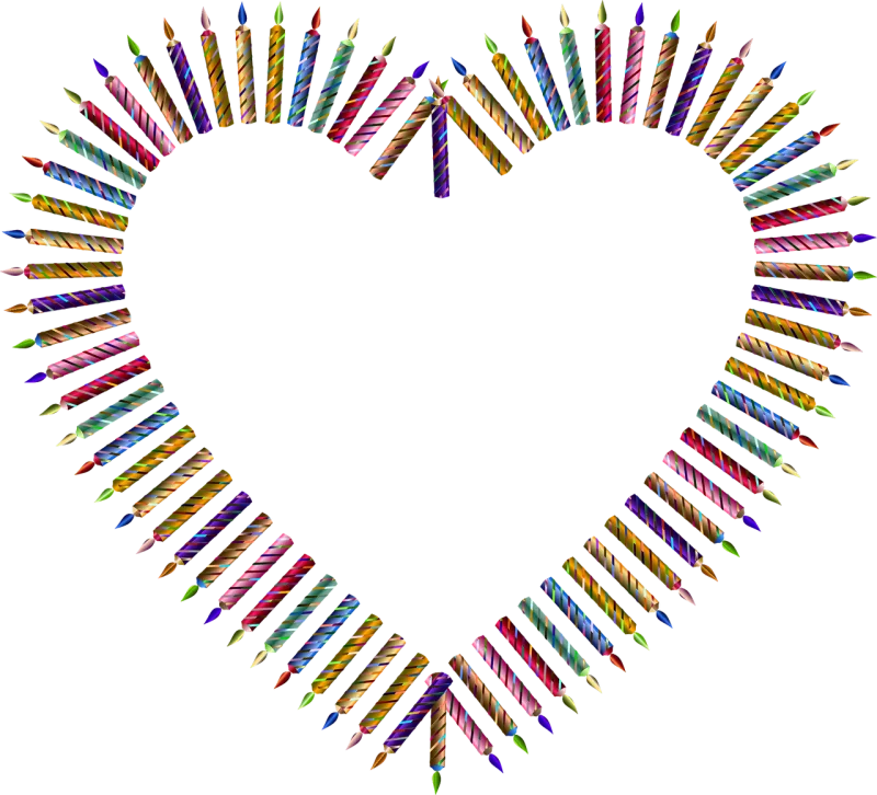 Heart Candles Birthday candles Stickdatei – Weihnachten