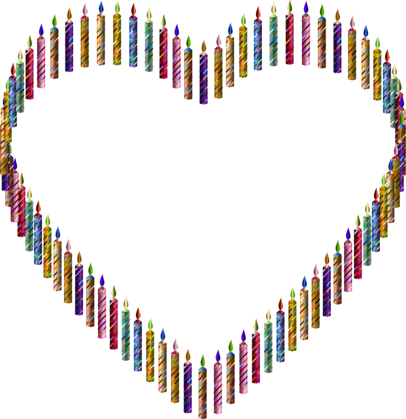 Candles Birthday candles Heart Stickdatei – Weihnachten