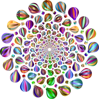 Hot air balloon Mandala Vortex Stickdatei