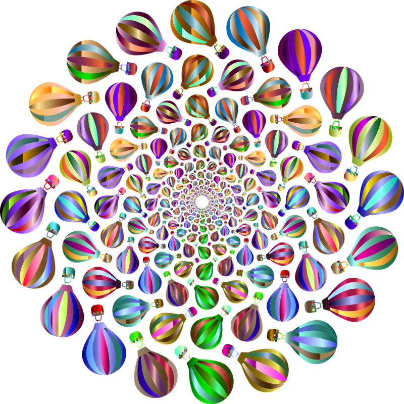 Hot air balloon Mandala Vortex Stickdatei – Kinder