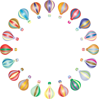 Hot air balloons Frame Border Stickdatei – Fahrzeuge