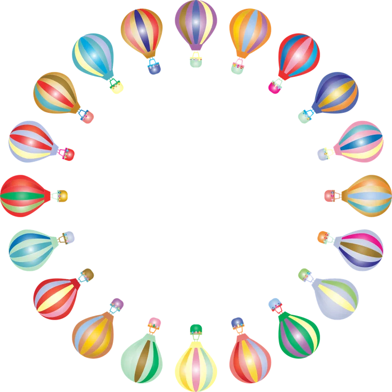 Hot air balloons Frame Border Stickdatei – Fahrzeuge
