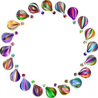 Hot air balloons Frame Border Stickdatei