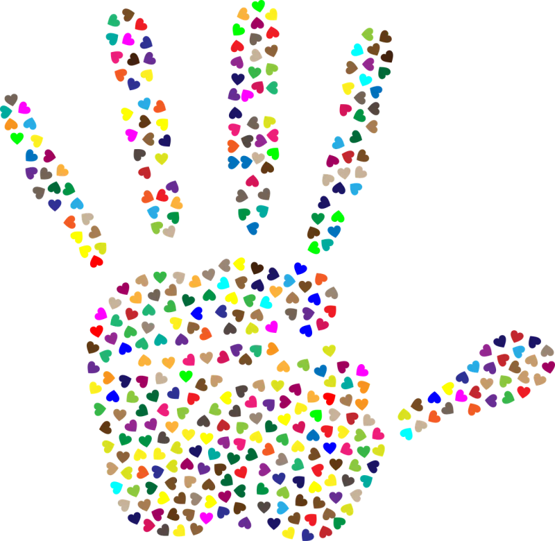 Handprint Symbol Heart Stickdatei – Herzen & Liebe