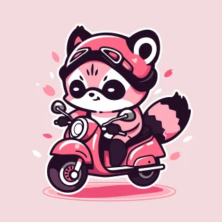 Raccoon Animal Cartoon Stickdatei
