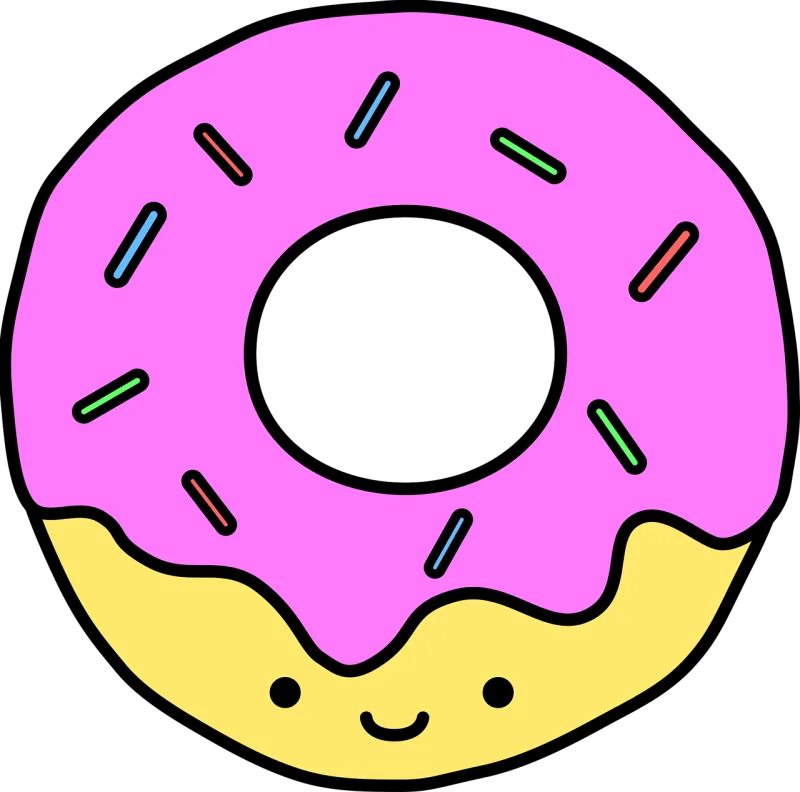 Donut Kawaii Doughnut Stickdatei – Essen & Trinken
