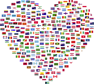 Heart Love Flags Stickdatei