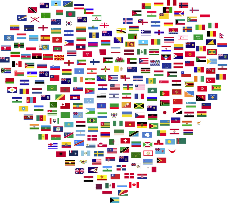 Heart Love Flags Stickdatei – Herzen & Liebe