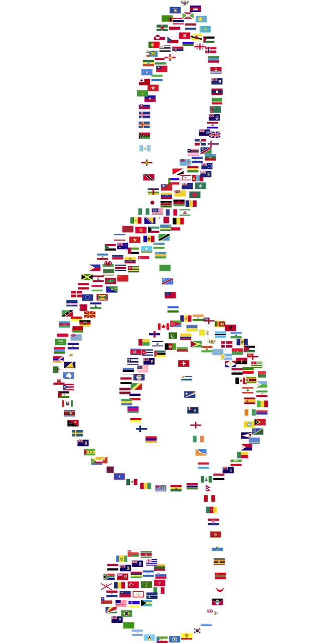 Clef Flags Music Stickdatei – Musik