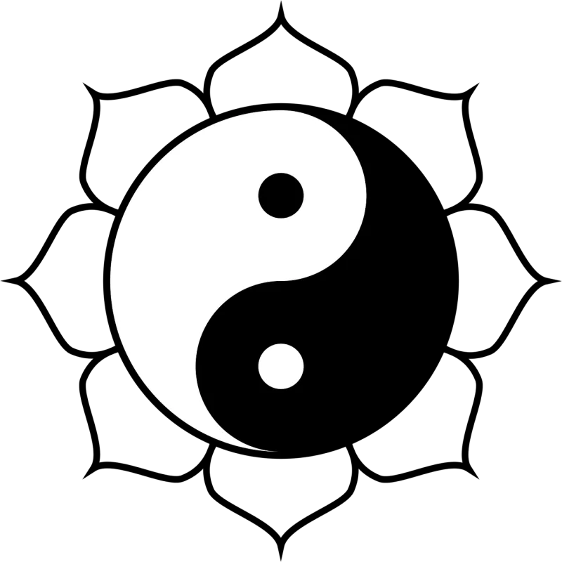 Yin yang Symbol Flower wallpaper Stickdatei – Blumen