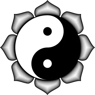Yin yang Symbol Beautiful flowers Stickdatei