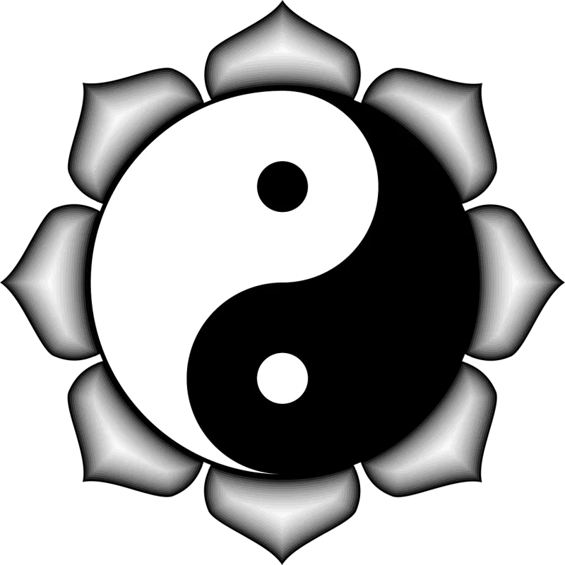 Yin yang Symbol Beautiful flowers Stickdatei – Blumen