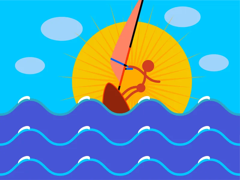 Windsurfing Sea Waves Stickdatei – Sport