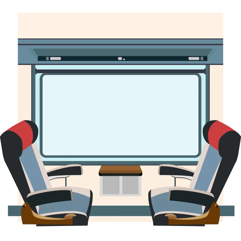 Train cabin Train car Travel Stickdatei – Kinder
