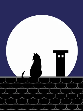 Cat Roof Chimney Stickdatei