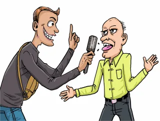 Man Microphone Reporter Stickdatei