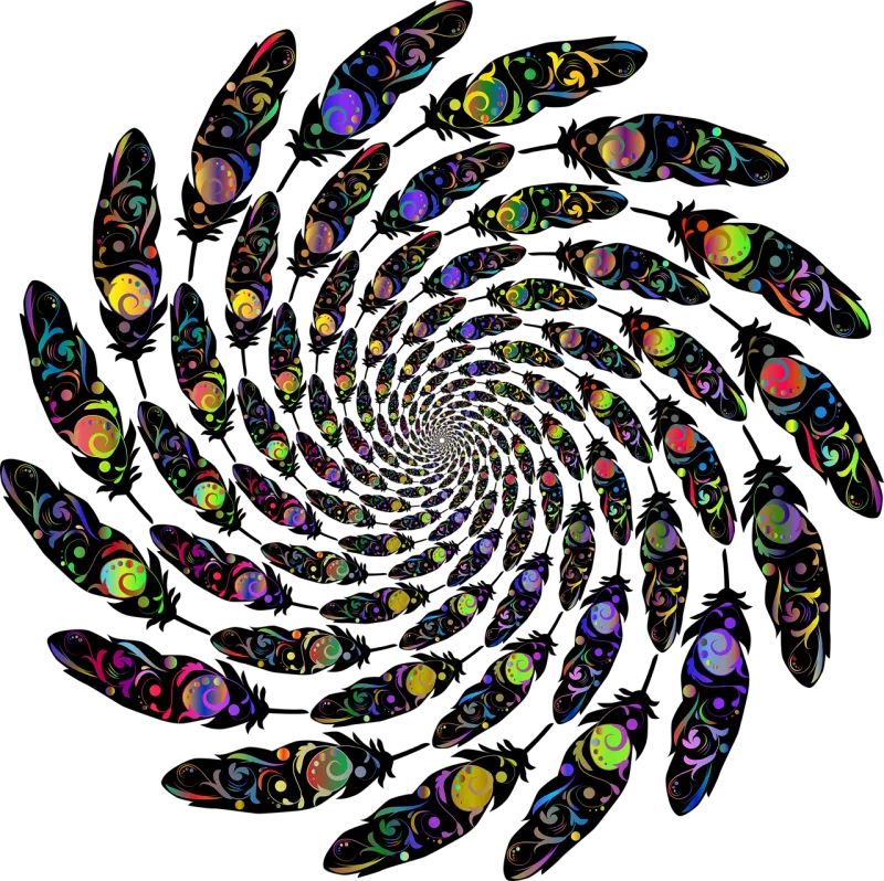 Feather Vortex Mandala Stickdatei – Natur