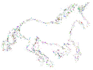 Unicorn Horse Nature Stickdatei