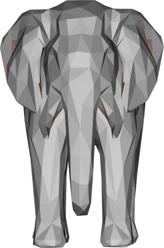 Elephant Low poly Animal Stickdatei