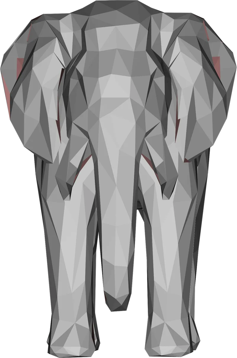 Elephant Low poly Animal Stickdatei – Tiere