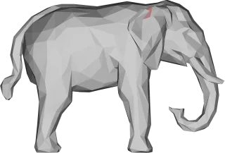 Elephant Low poly Animal Stickdatei
