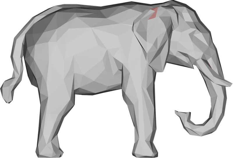 Elephant Low poly Animal Stickdatei – Tiere