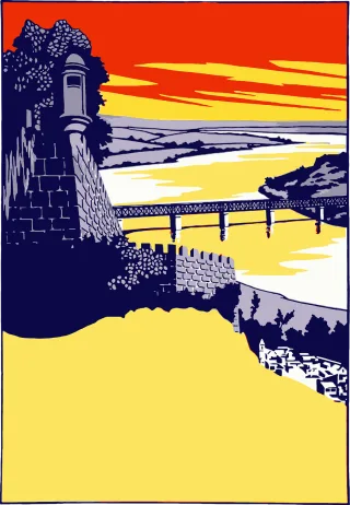 Castle Portugal Landscape Stickdatei