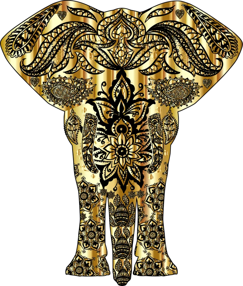 Elephant Ornamental Mandala Stickdatei – Tiere