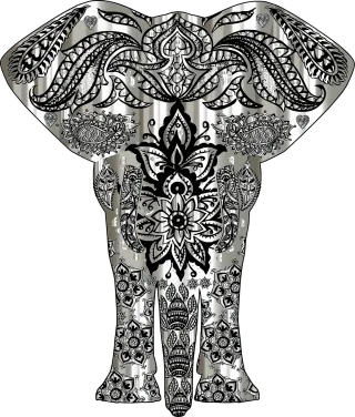 Elephant Mandala Ornamental Stickdatei