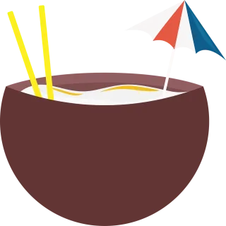 Coconut Summer Tropical Stickdatei