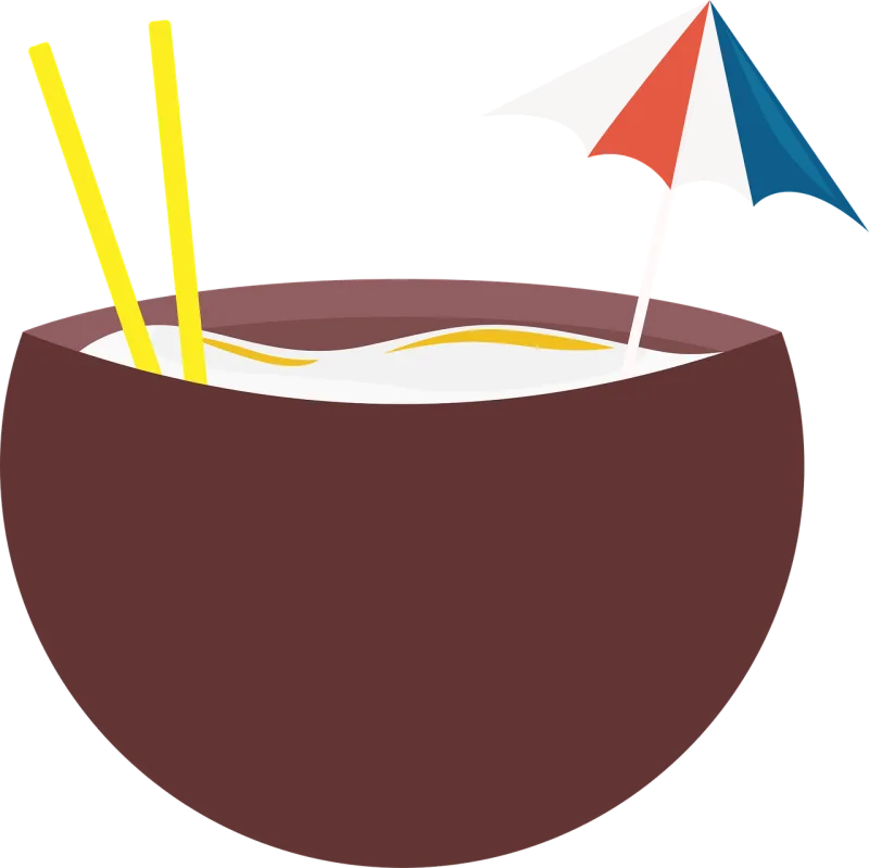 Coconut Summer Tropical Stickdatei – Natur