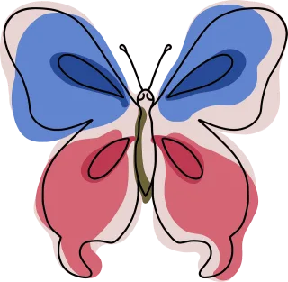 Butterfly Insect Colored Stickdatei