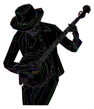 Man Guitar Line art Stickdatei – Musik