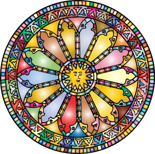 Mandala Stained glass Sun Stickdatei – Natur