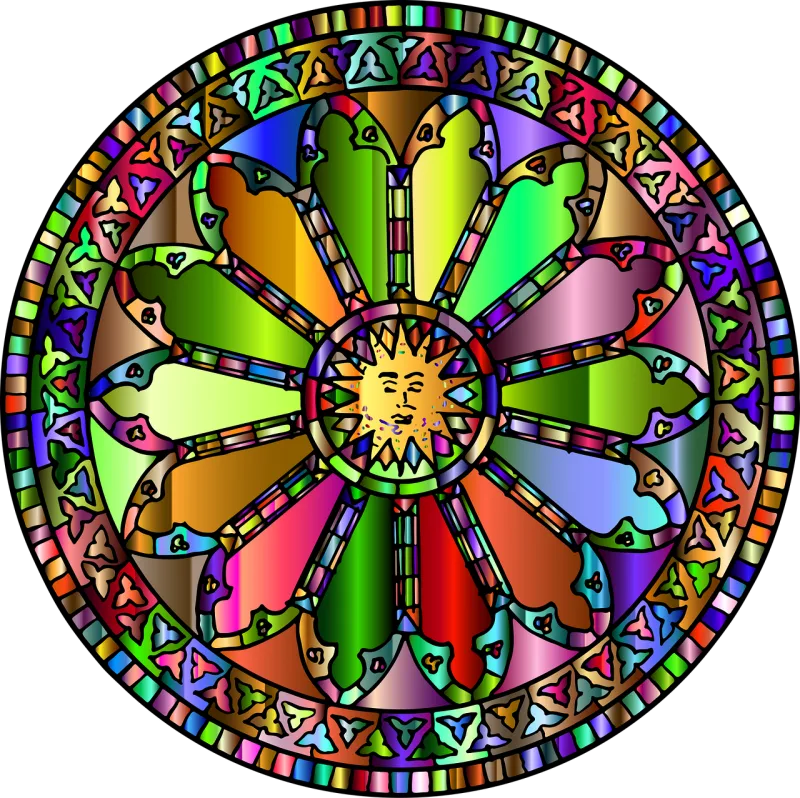 Mandala Stained glass Sun Stickdatei – Natur